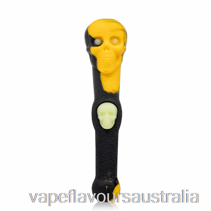 Vape Australia Stratus Skull Dipper Silicone Dab Straw Sol (Black / Yellow)